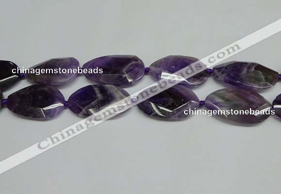 CNG7089 15.5 inches 25*35mm - 35*45mm faceted freeform amethyst beads