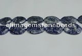 CNG7094 25*35mm - 35*45mm faceted freeform blue spot stone beads