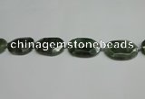 CNG7096 25*35mm - 35*45mm faceted freeform green hair stone beads