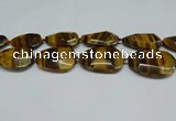 CNG7101 25*35mm - 35*45mm faceted freeform yellow tiger eye beads