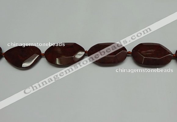 CNG7107 25*35mm - 35*45mm faceted freeform brecciated jasper beads