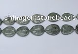 CNG7114 20*25mm - 30*40mm freeform grey green brecciated jasper beads