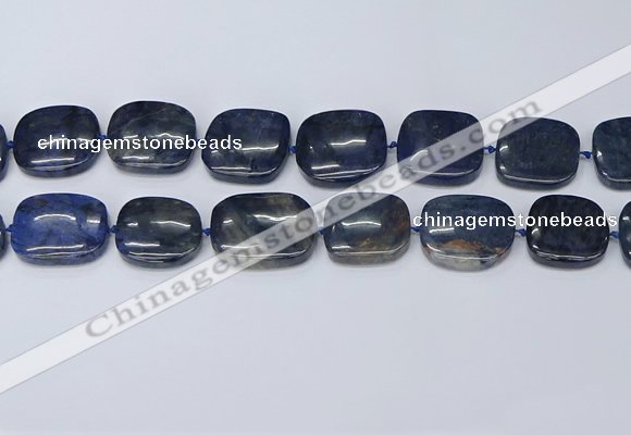 CNG7117 15.5 inches 20*25mm - 25*30mm freeform blue dumortierite beads