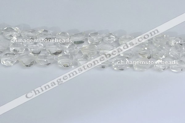 CNG7130 15.5 inches 6*10mm - 10*14mm faceted nuggets white crystal beads