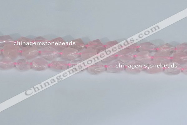 CNG7131 15.5 inches 6*10mm - 10*14mm faceted nuggets rose quartz beads