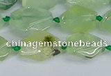 CNG7133 15.5 inches 6*10mm - 10*14mm faceted nuggets prehnite beads