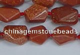 CNG7135 15.5 inches 6*10mm - 10*14mm faceted nuggets glodstone beads