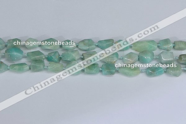 CNG7136 6*10mm - 10*14mm faceted nuggets Brazilian amazonite beads