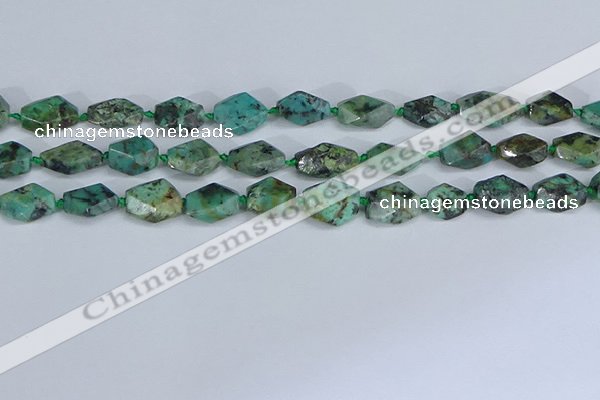 CNG7138 6*10mm - 10*14mm faceted nuggets African turquoise beads