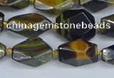 CNG7140 6*10mm - 10*14mm faceted nuggets blue tiger eye beads