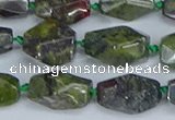 CNG7141 6*10mm - 10*14mm faceted nuggets dragon blood jasper beads