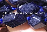 CNG7143 15.5 inches 6*10mm - 10*14mm faceted nuggets blue glodstone beads