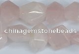 CNG7145 15.5 inches 8*12mm - 13*18mm faceted nuggets rose quartz beads