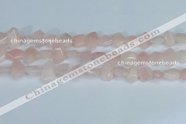 CNG7145 15.5 inches 8*12mm - 13*18mm faceted nuggets rose quartz beads