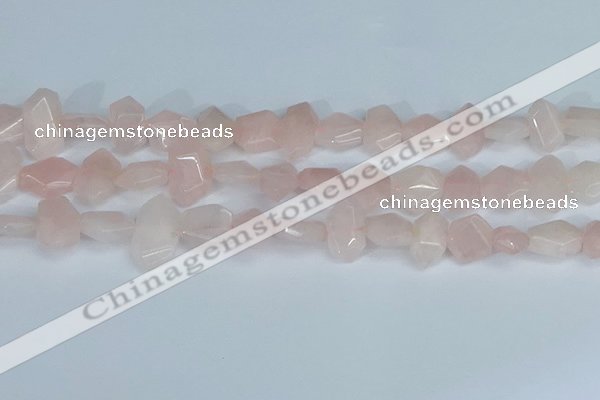 CNG7145 15.5 inches 8*12mm - 13*18mm faceted nuggets rose quartz beads