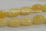 CNG716 15.5 inches 10*14mm nuggets rice yellow jade beads wholesale