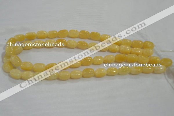 CNG716 15.5 inches 10*14mm nuggets rice yellow jade beads wholesale