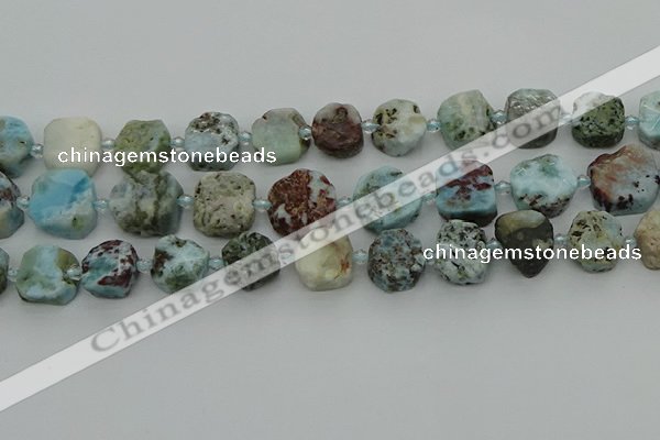 CNG7200 15.5 inches 12*14mm - 14*16mm faceted freeform larimar beads