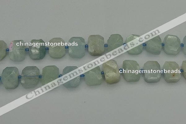 CNG7202 15.5 inches 13*18mm - 15*20mm faceted freeform aquamarine beads