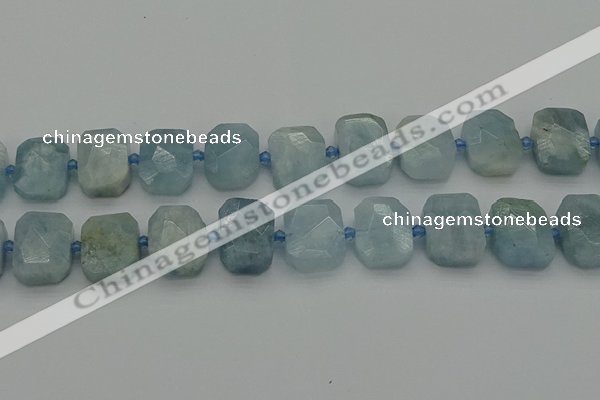 CNG7203 15.5 inches 13*18mm - 15*20mm faceted freeform aquamarine beads