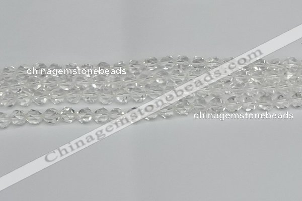 CNG7210 15.5 inches 6mm faceted nuggets white crystal beads