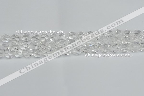 CNG7211 15.5 inches 8mm faceted nuggets white crystal beads