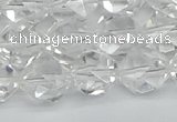 CNG7212 15.5 inches 10mm faceted nuggets white crystal beads