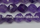 CNG7221 15.5 inches 8mm faceted nuggets amethyst gemstone beads