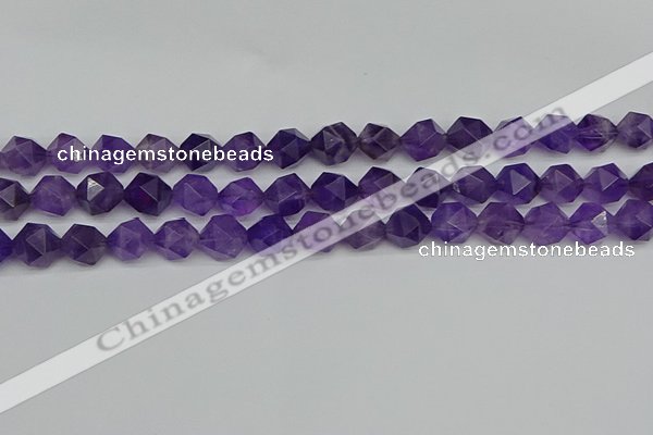 CNG7222 15.5 inches 10mm faceted nuggets amethyst gemstone beads