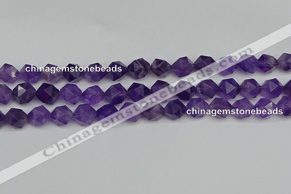 CNG7223 15.5 inches 12mm faceted nuggets amethyst gemstone beads