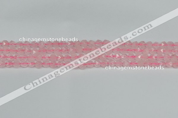 CNG7225 15.5 inches 6mm faceted nuggets rose quartz beads