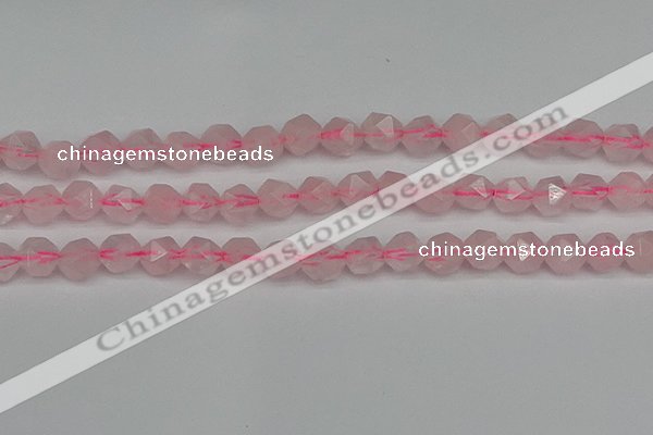 CNG7227 15.5 inches 10mm faceted nuggets rose quartz beads