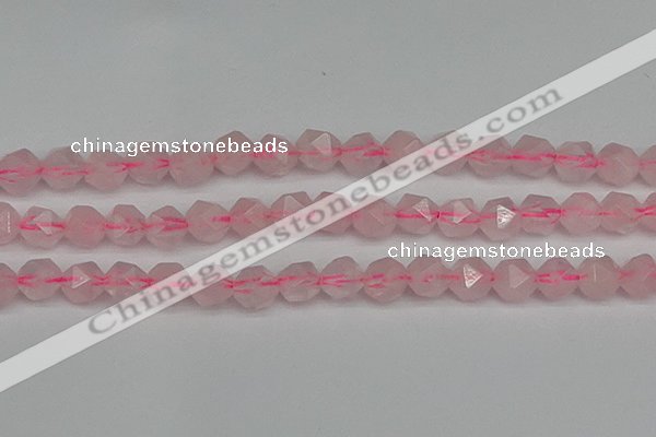 CNG7228 15.5 inches 12mm faceted nuggets rose quartz beads