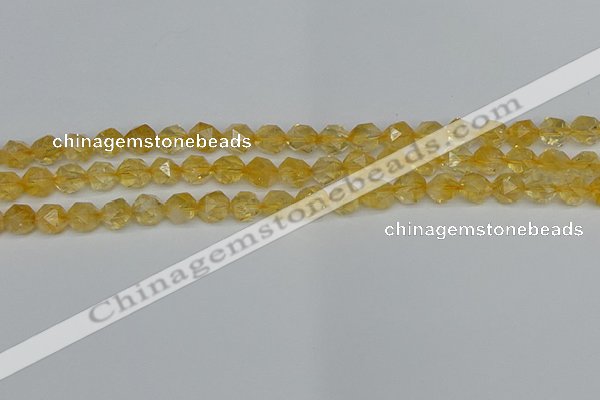 CNG7236 15.5 inches 8mm faceted nuggets citrine beads wholesale