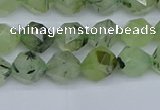 CNG7240 15.5 inches 6mm faceted nuggets green rutilated quartz beads