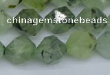 CNG7242 15.5 inches 10mm faceted nuggets green rutilated quartz beads