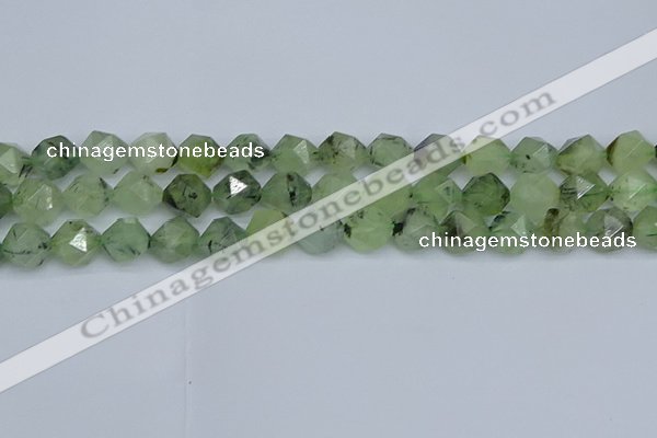 CNG7242 15.5 inches 10mm faceted nuggets green rutilated quartz beads