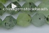 CNG7243 15.5 inches 12mm faceted nuggets green rutilated quartz beads