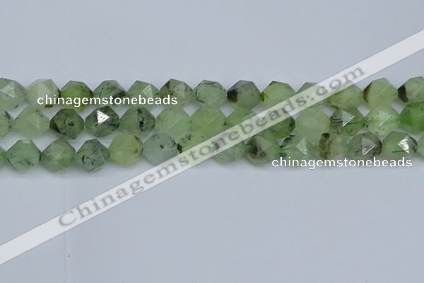 CNG7243 15.5 inches 12mm faceted nuggets green rutilated quartz beads