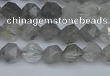 CNG7250 15.5 inches 6mm faceted nuggets cloudy quartz beads