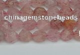 CNG7255 15.5 inches 6mm faceted nuggets strawberry quartz beads