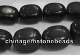 CNG726 15.5 inches 15*20mm nuggets black stone beads wholesale