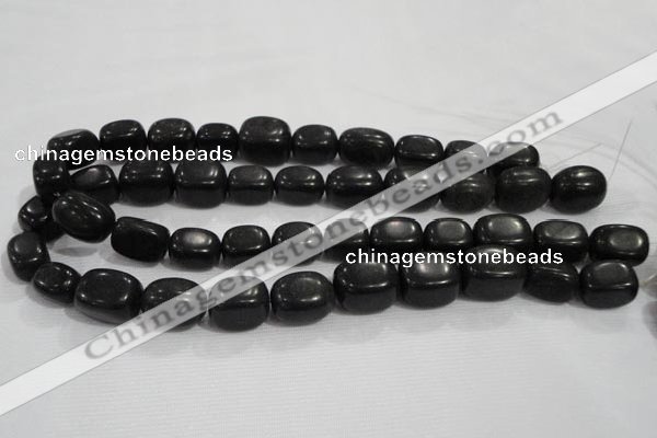 CNG726 15.5 inches 15*20mm nuggets black stone beads wholesale