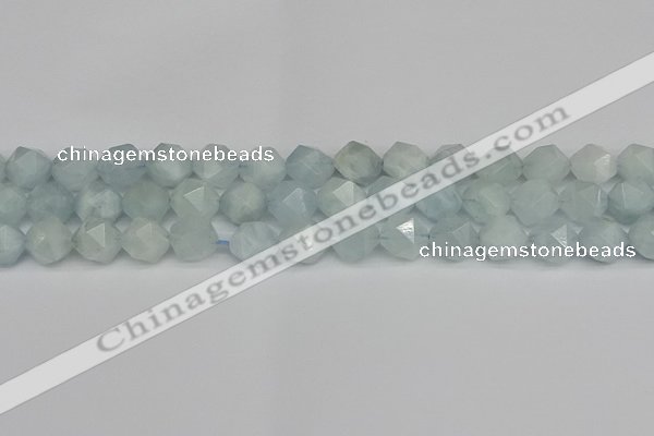 CNG7262 15.5 inches 10mm faceted nuggets aquamarine beads