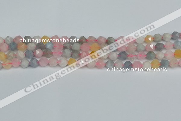 CNG7266 15.5 inches 8mm faceted nuggets morganite beads