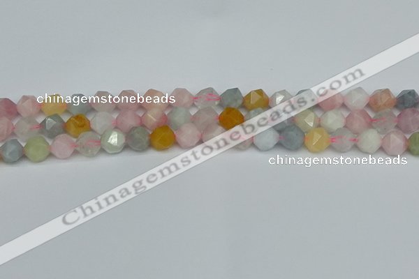 CNG7267 15.5 inches 10mm faceted nuggets morganite beads