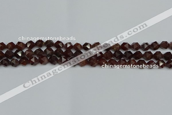 CNG7270 15.5 inches 6mm faceted nuggets orange garnet beads