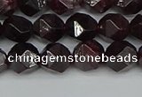 CNG7276 15.5 inches 8mm faceted nuggets red garnet beads