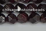 CNG7277 15.5 inches 10mm faceted nuggets red garnet beads