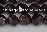 CNG7278 15.5 inches 12mm faceted nuggets red garnet beads